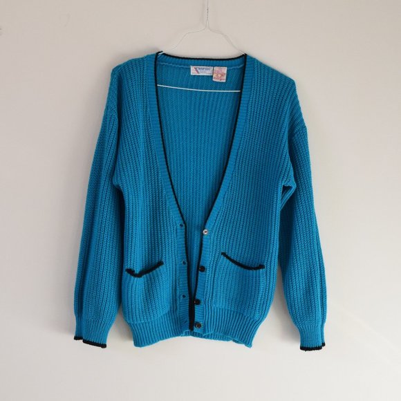 RAPIDO Vintage Knit Button Up V-neck Cardigan Sweater | Size M - Picture 2 of 4